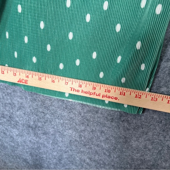 ASOS DESIGN Plisse Tie Front Jumpsuit in Green White Polka Dot Wide Leg Size 12P - Picture 6 of 10